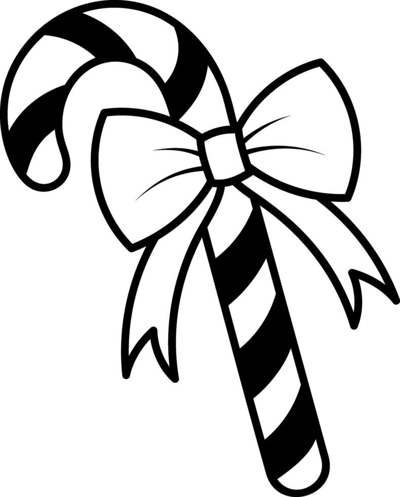 A sketchy style icon of sweet candy cane vector