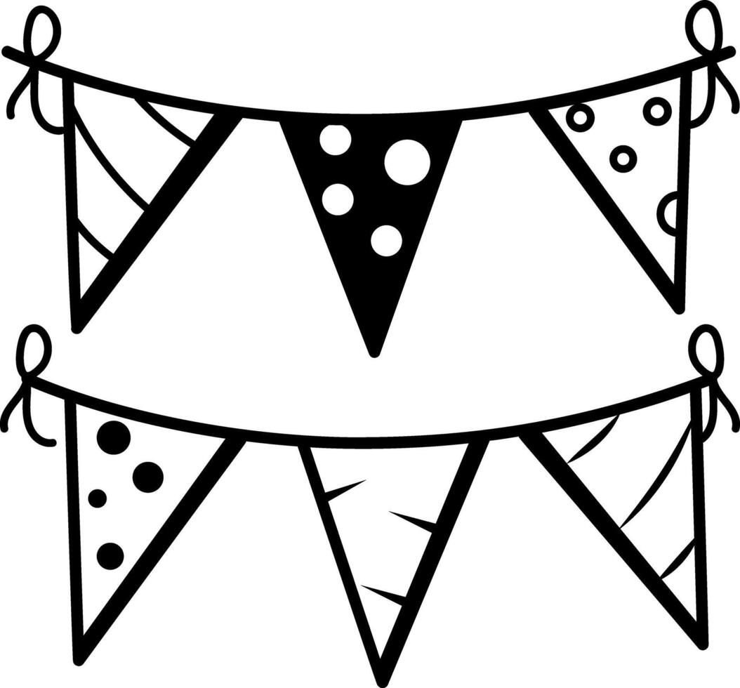 Decorative garlands icon in doodle style vector
