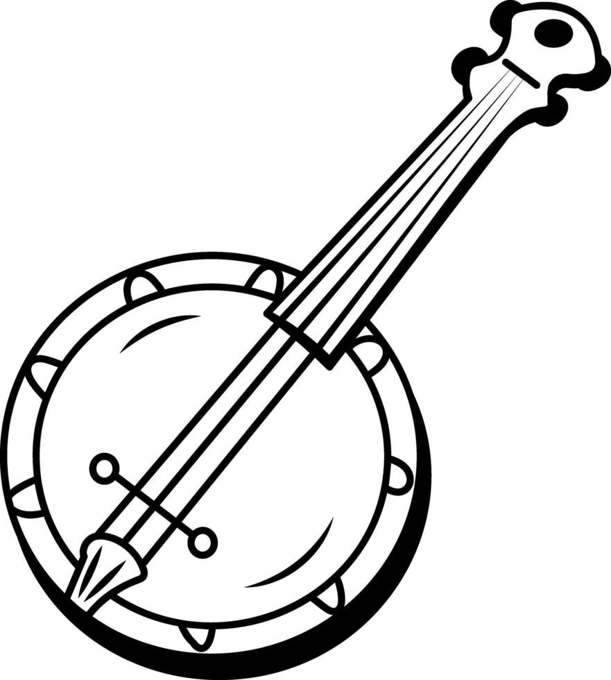 A sketchy style icon of banjo vector