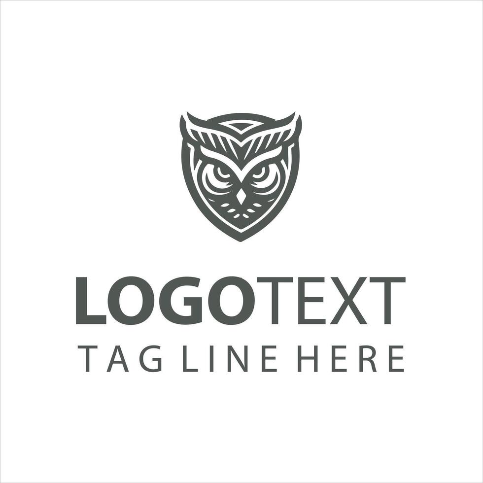 Twilight Owl Guardian Owl Shield logo vector