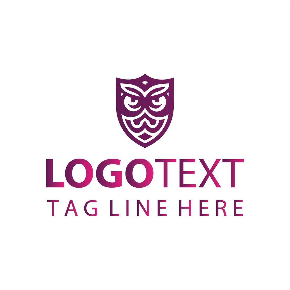 Eyes of the Night Shield Owl Shield logo vector
