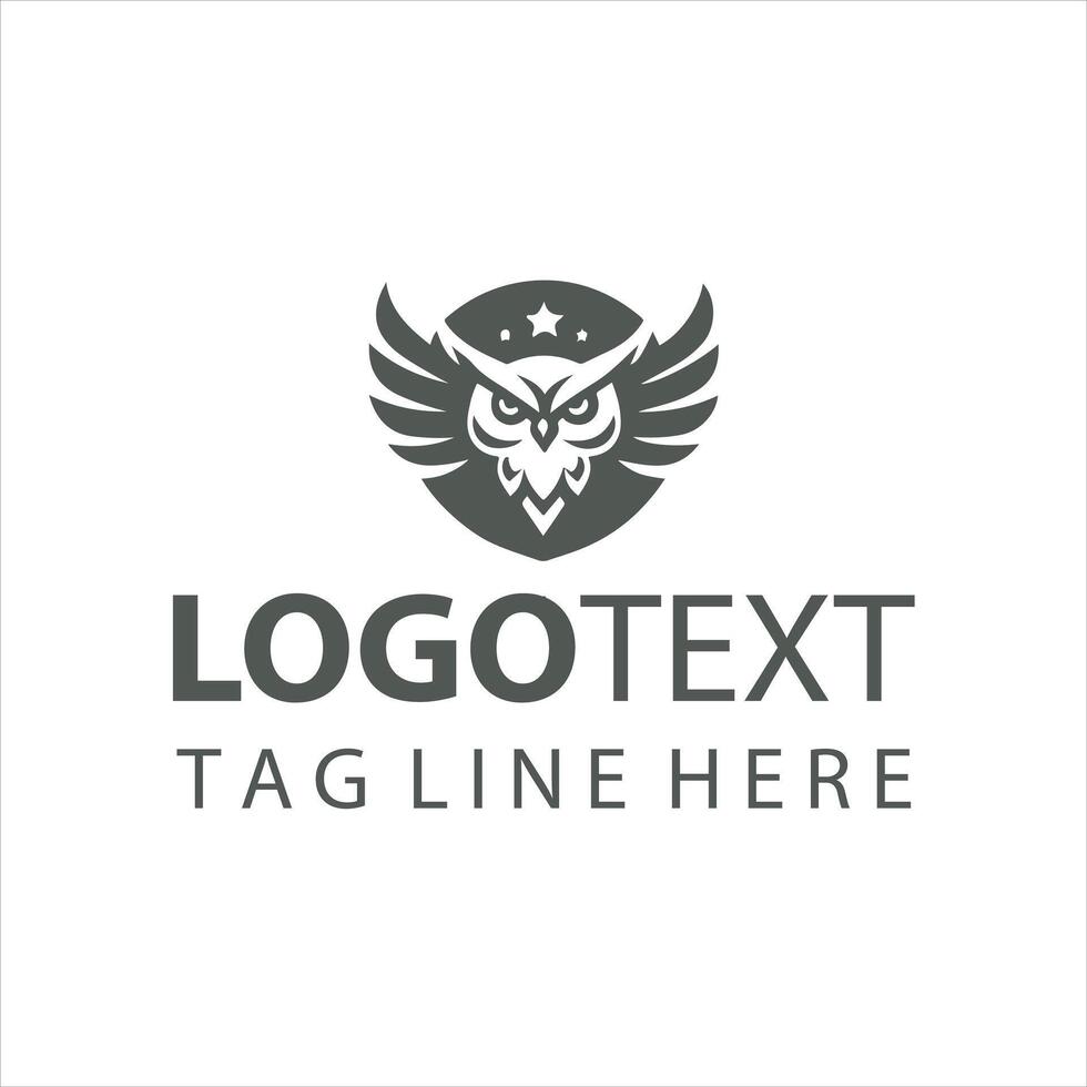 Silent Sky Guardian Owl Shield logo vector