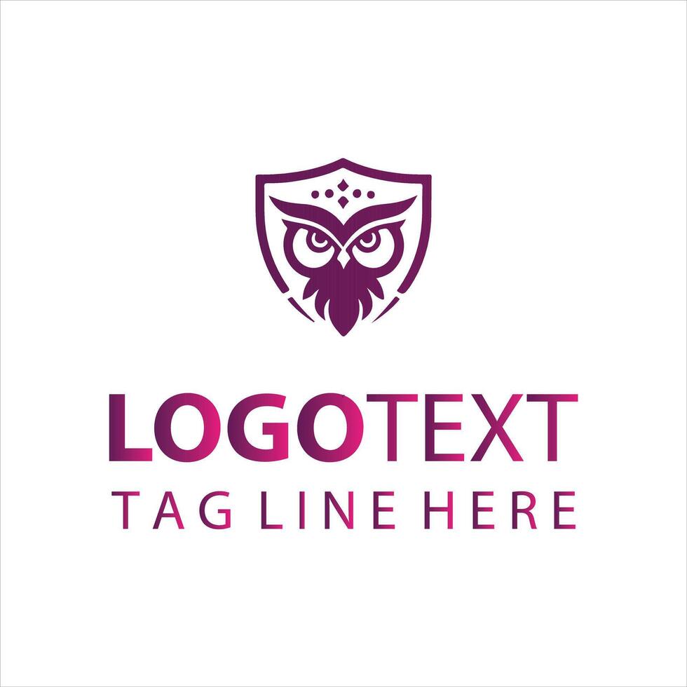 Guardian of the Night owl sheild logo vector