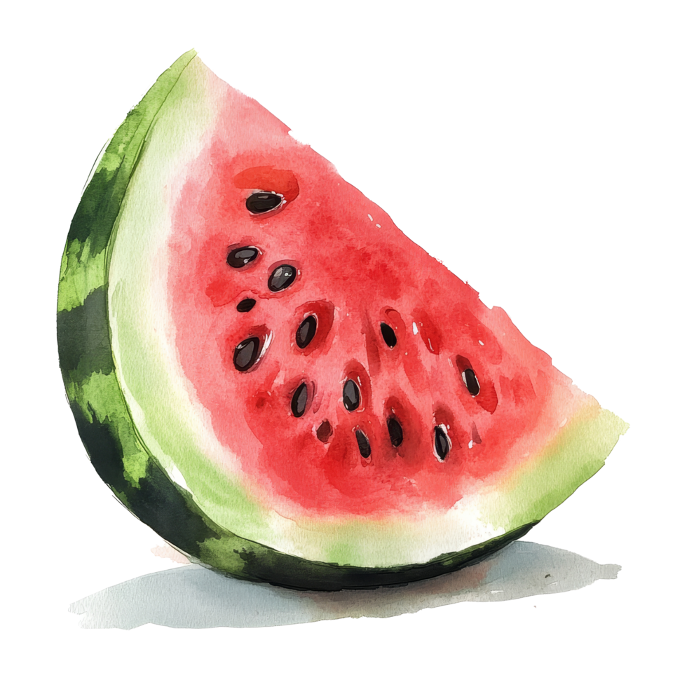 Freshly sliced watermelon resting on a transparent background, ready to enjoy on a warm summer day, Slice of watermelon on transparent background png