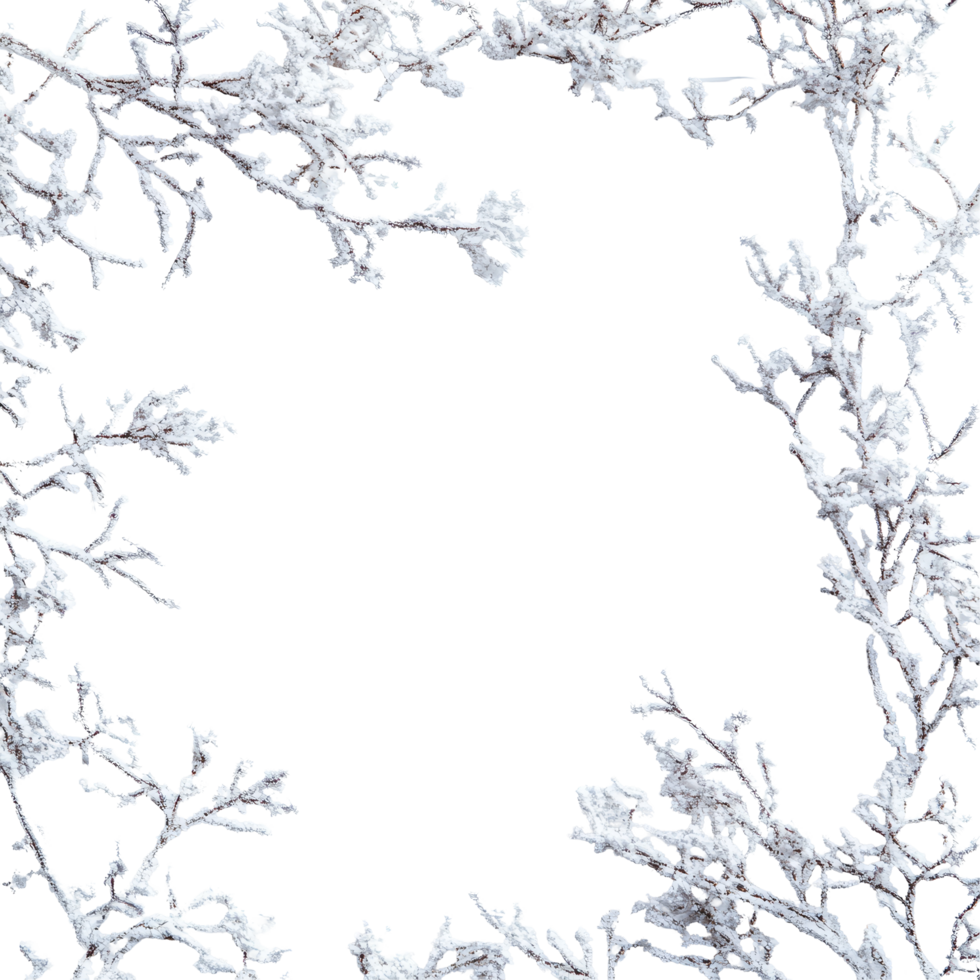 A beautiful transparent snow frame isolated against a pure transparent background for creative design and seasonal themes, transparent snow frame isoated intransparent background png