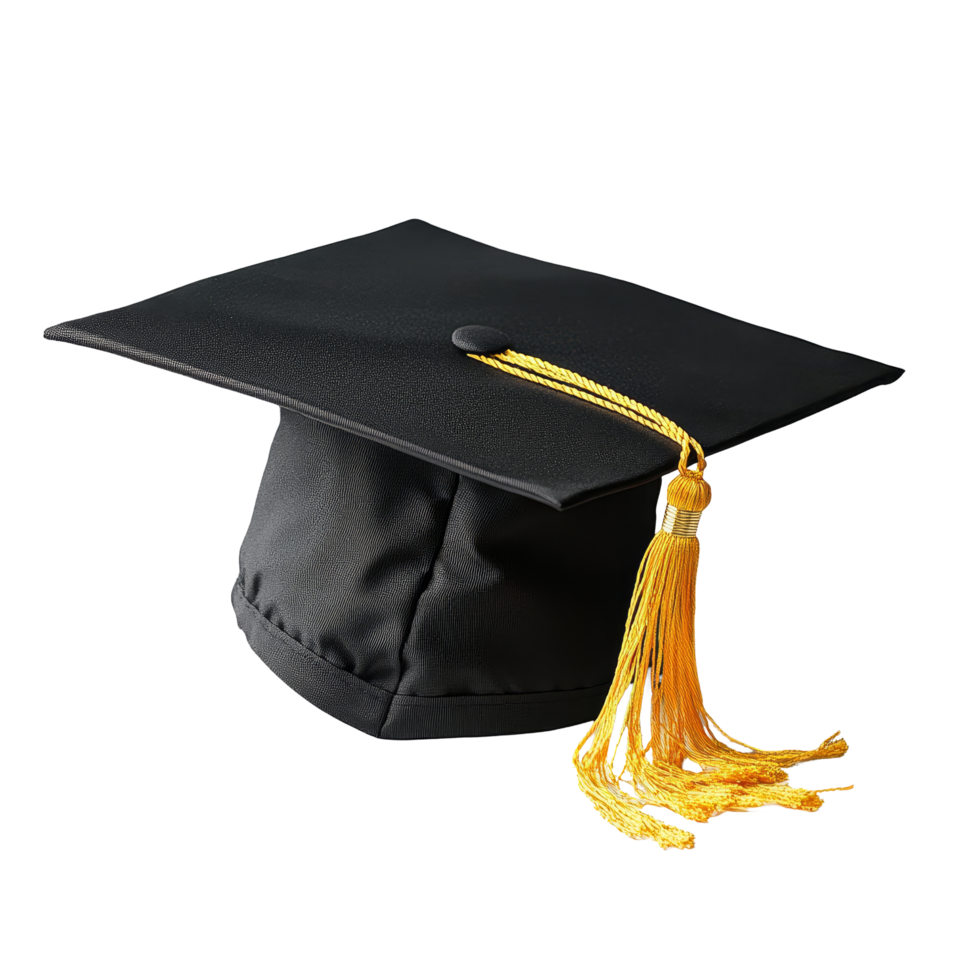 Graduation cap in isolation on a transparent background symbolizing academic achievement and future opportunities, graduation students cap isolated on transparent background png