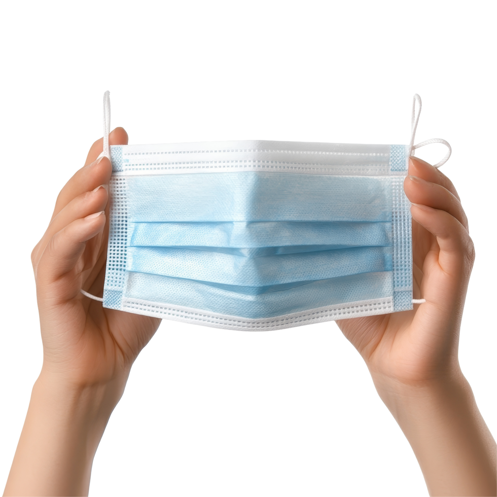 Hands offering medical face masks for COVID19 protection during a health awareness initiative, handing medical face masks for covid19 virus protection on transparent backgroundfile png