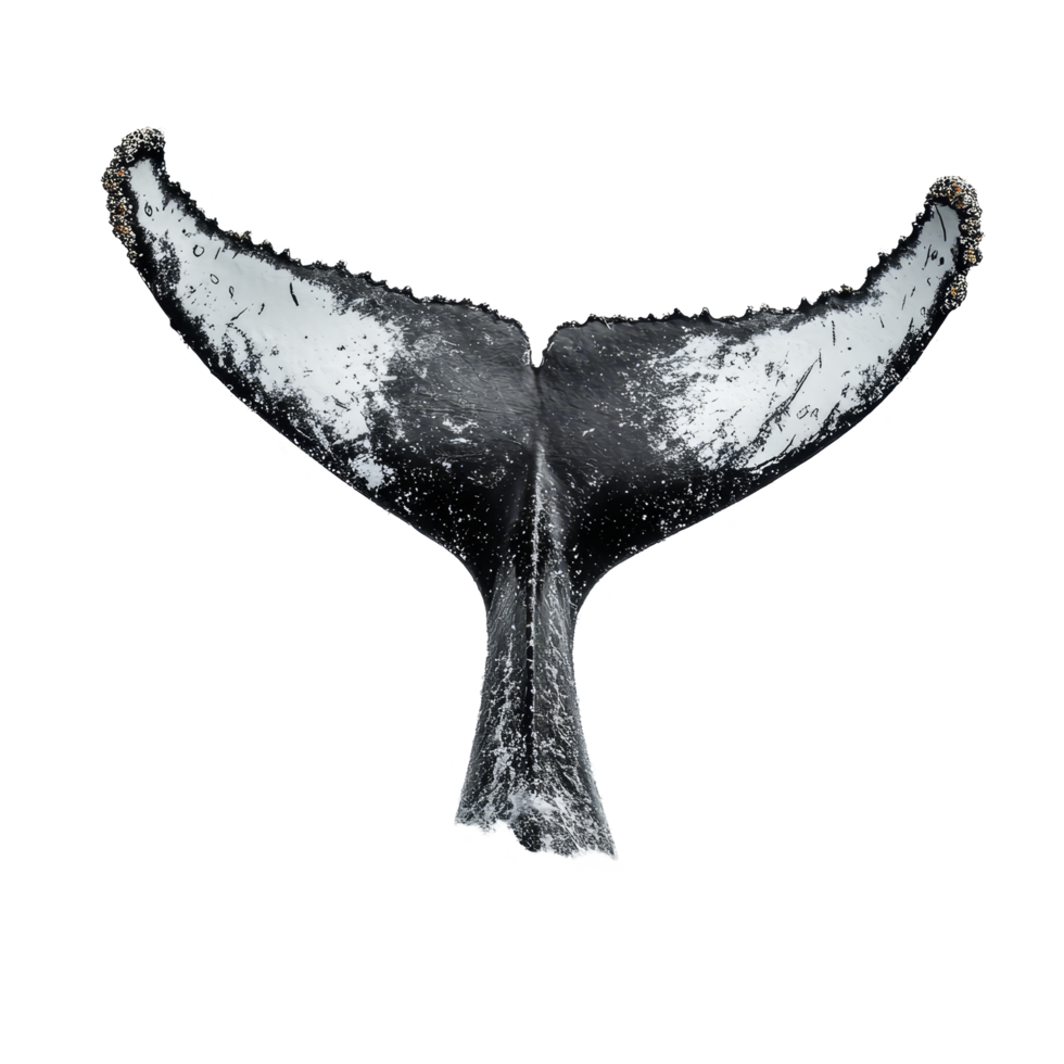 Humpback whale tail splashing water in clear ocean, showcasing the beauty of marine life in its natural environment, Humpback Whale Tails Splashing Water on transparent background png
