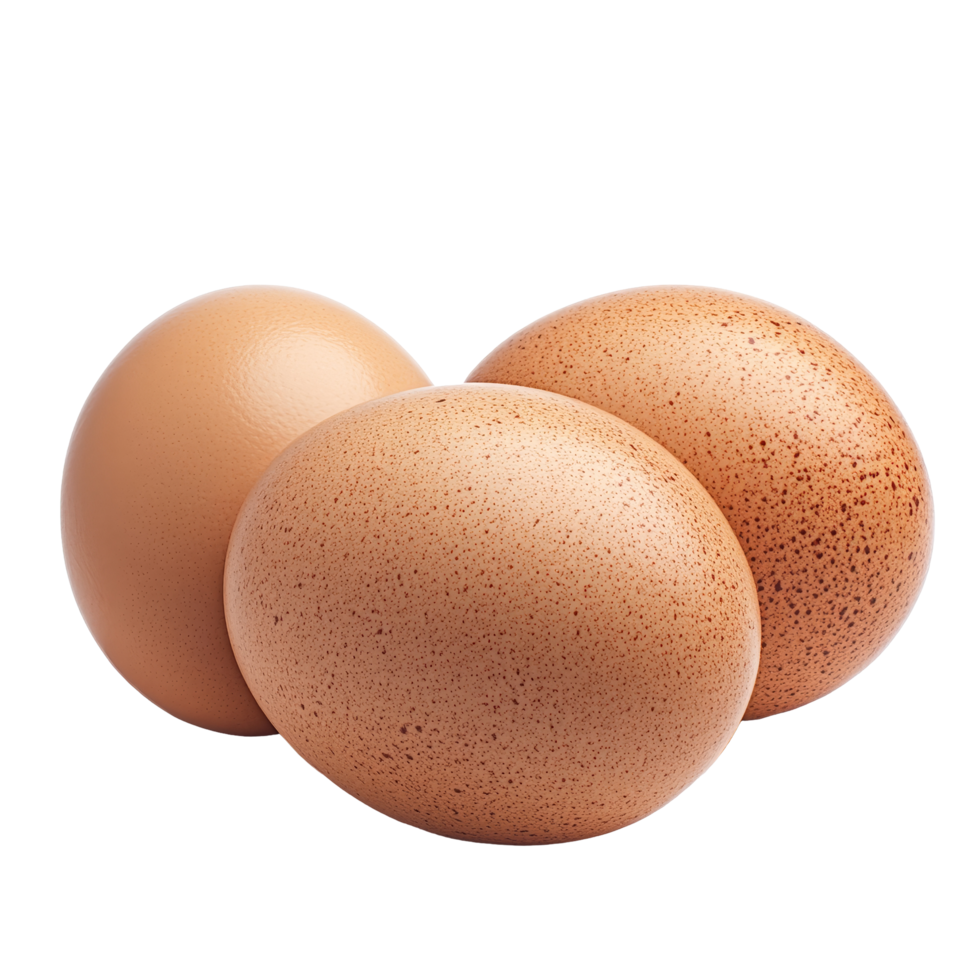 Brown eggs isolated on a transparent background showcasing their smooth texture and natural color variation, brown eggs isolated on transparent png