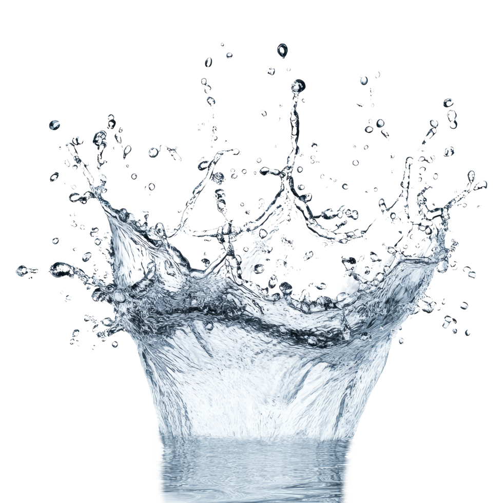 Dynamic water splash captured on a transparent background, showcasing movement and clarity in a frozen moment, water splash isolated on transparent background png