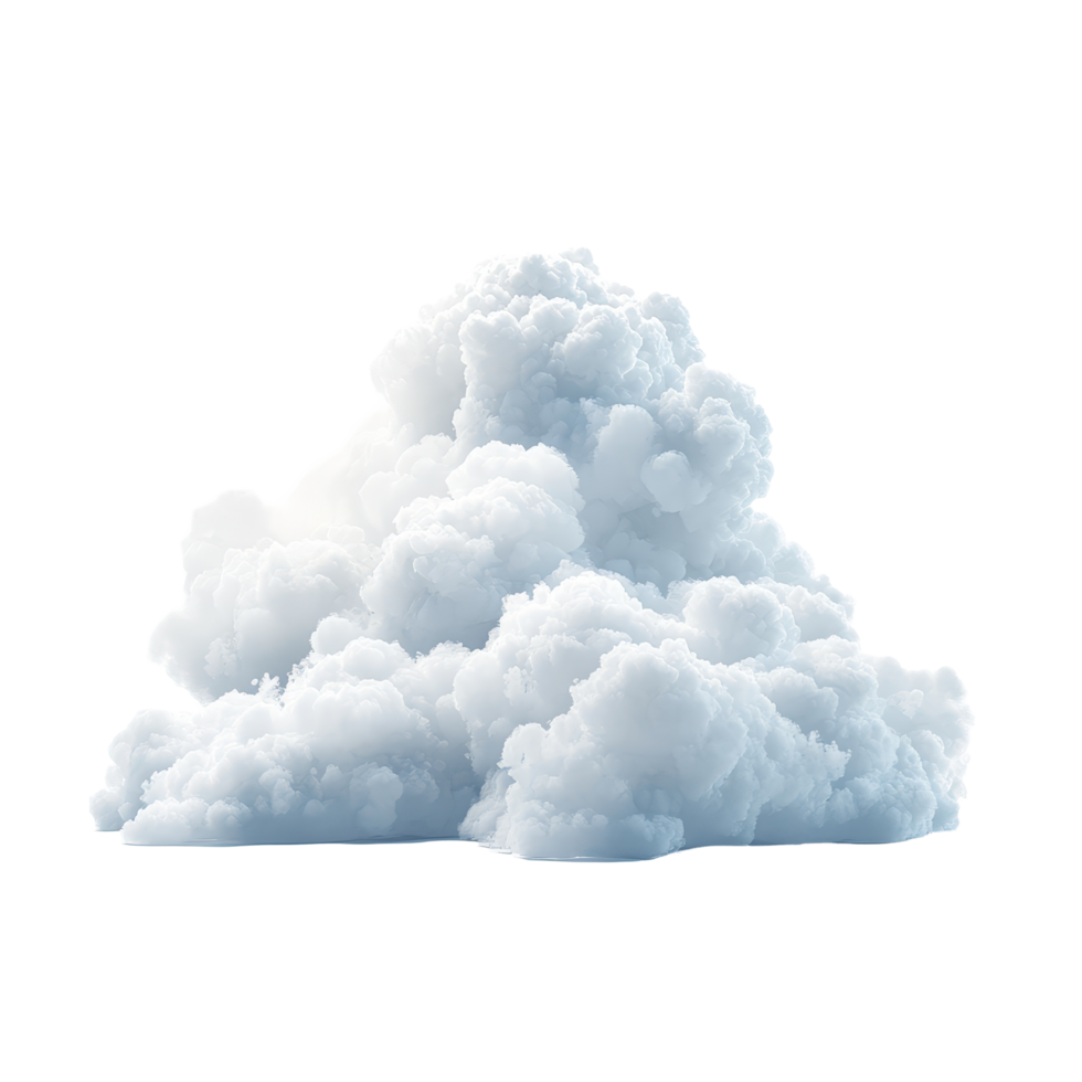 A fluffy transparent cloud isolated on a bright transparent background creating a serene and calming atmosphere, HighResolution transparent Cloud isolated on transparent background png