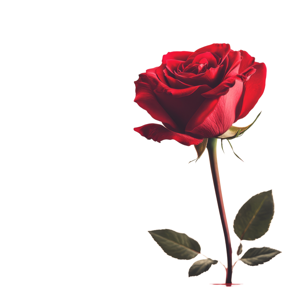 Elegant red rose gift card design with a clean background ideal for expressing love and affection, Red rose background Gift card png