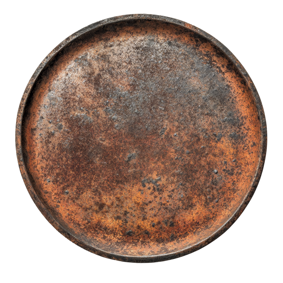 Rusty metal plate with a distressed texture isolated on a transparent background, rusty metal plate isolated on transparent background png