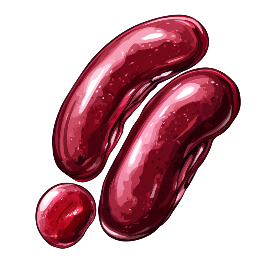 An illustration of red kidney beans on a clean background, showcasing their unique shape and color, Red kidney beans isolated Stock Illustration png