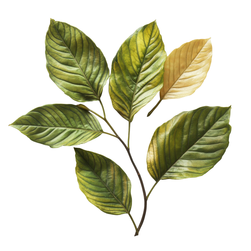 A collection of assorted leaves isolated on a transparent background showcasing vibrant colors and textures, leaves isolated on transparent background png