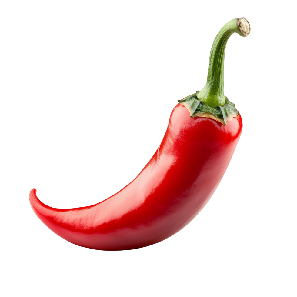 Fresh red chili pepper isolated on a transparent background, ideal for culinary use and spicy recipes from around the world, red chili pepper isolated png