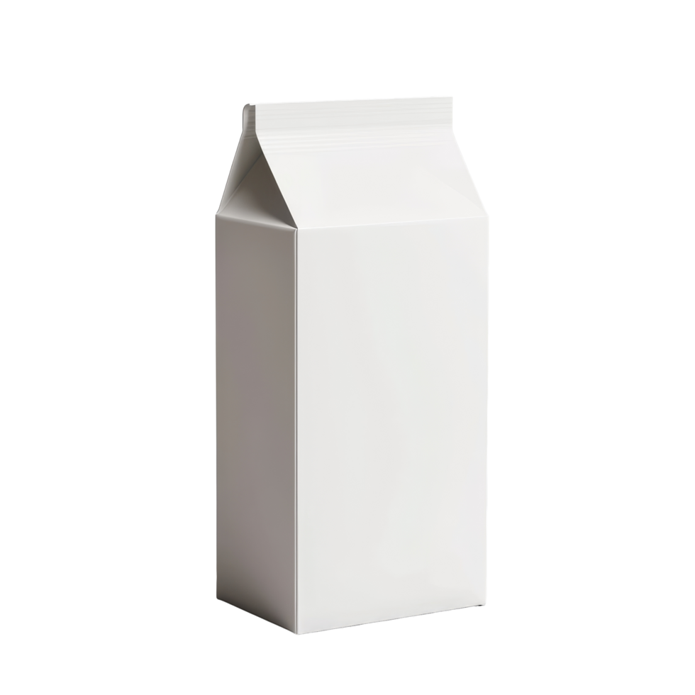 Blank milk carton on a plain background, ready for customization or branding, showcasing minimalist product design, Milk blank carton png
