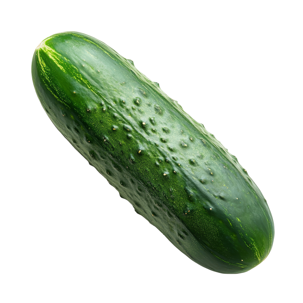Fresh cucumber isolated on a transparent background showcasing its vibrant green color and smooth texture for culinary uses and recipes, cucumber isolated on transparent background png