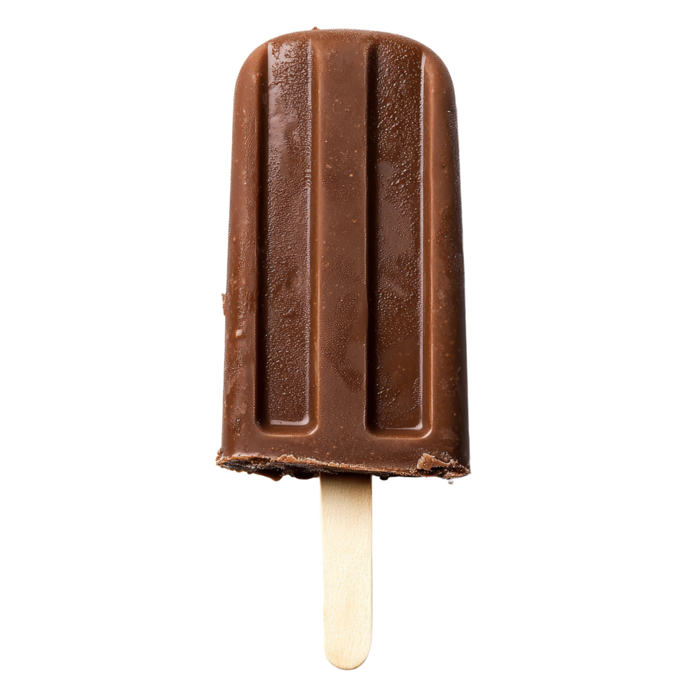 Delicious chocolate popsicle on a transparent background showcasing a rich, creamy texture perfect for a refreshing treat anytime, Chocolate Popsicle Isolated on transparent background png