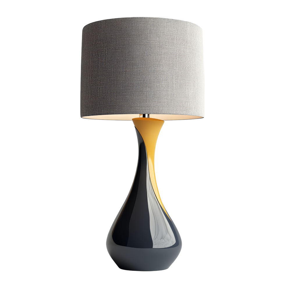 Stylish modern bedside lamp designed for a contemporary bedroom setting with a sleek and elegant silhouette, Modern bedside lamp isolated on transparent background png