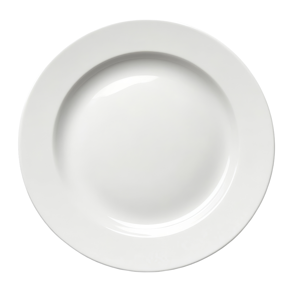Empty transparent ceramic plate on a plain transparent background, perfect for showcasing culinary creations or table settings, Empty ceramic transparent plate isolated on transparent background png