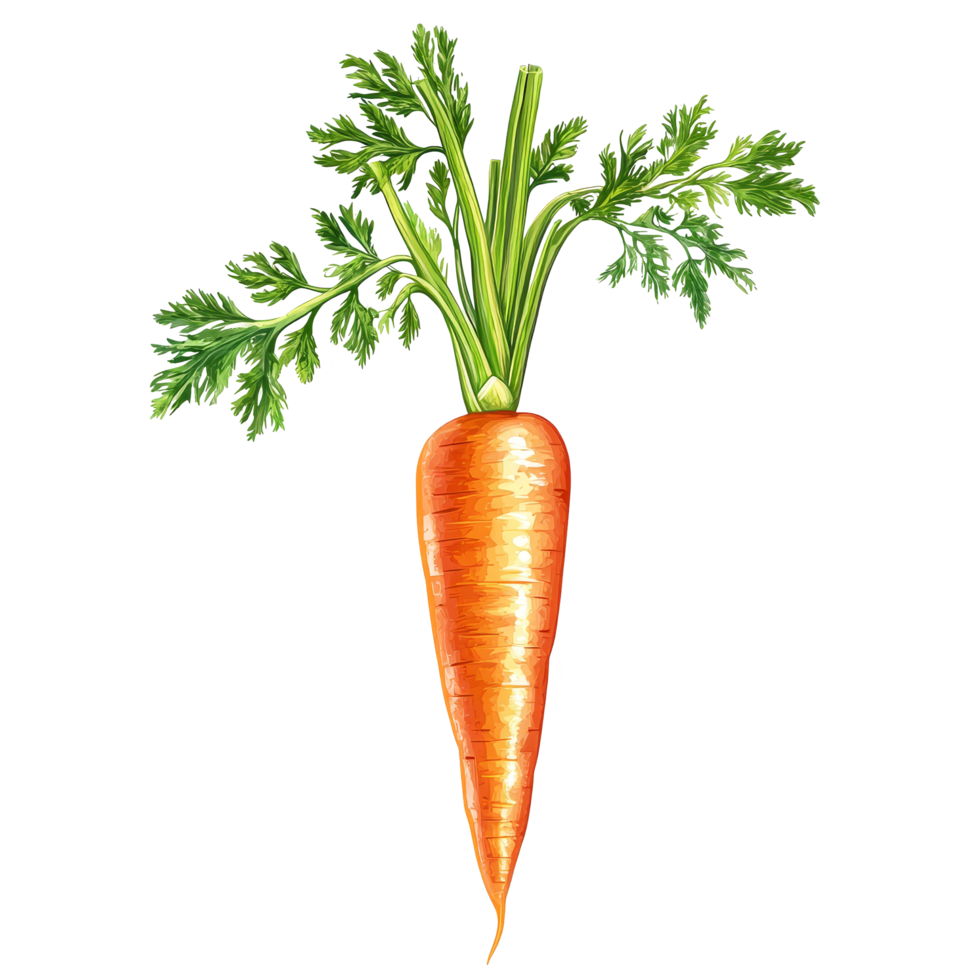 Fresh carrot isolated on solid transparent background showcasing vibrant color and leafy greens, Carrot, transparent background, set, isolated on solid transparent background png