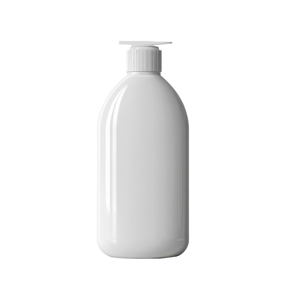 A clean, rounded shampoo bottle stands elegantly on a transparent background, inviting a fresh hair care routine, shampoo bottle on transparent background png