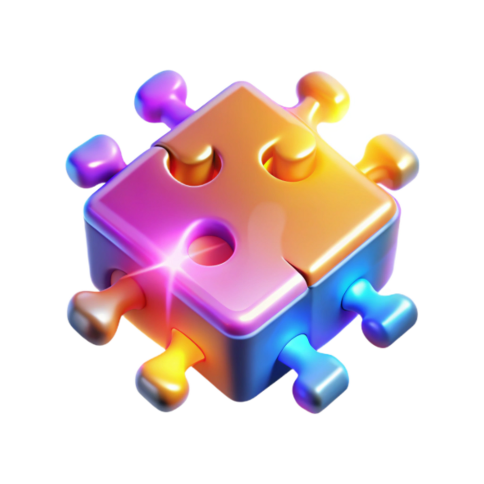 Vibrant Puzzle Cube Illustration Interlocking Pieces, Colorful Design, Abstract Geometric Shapes png