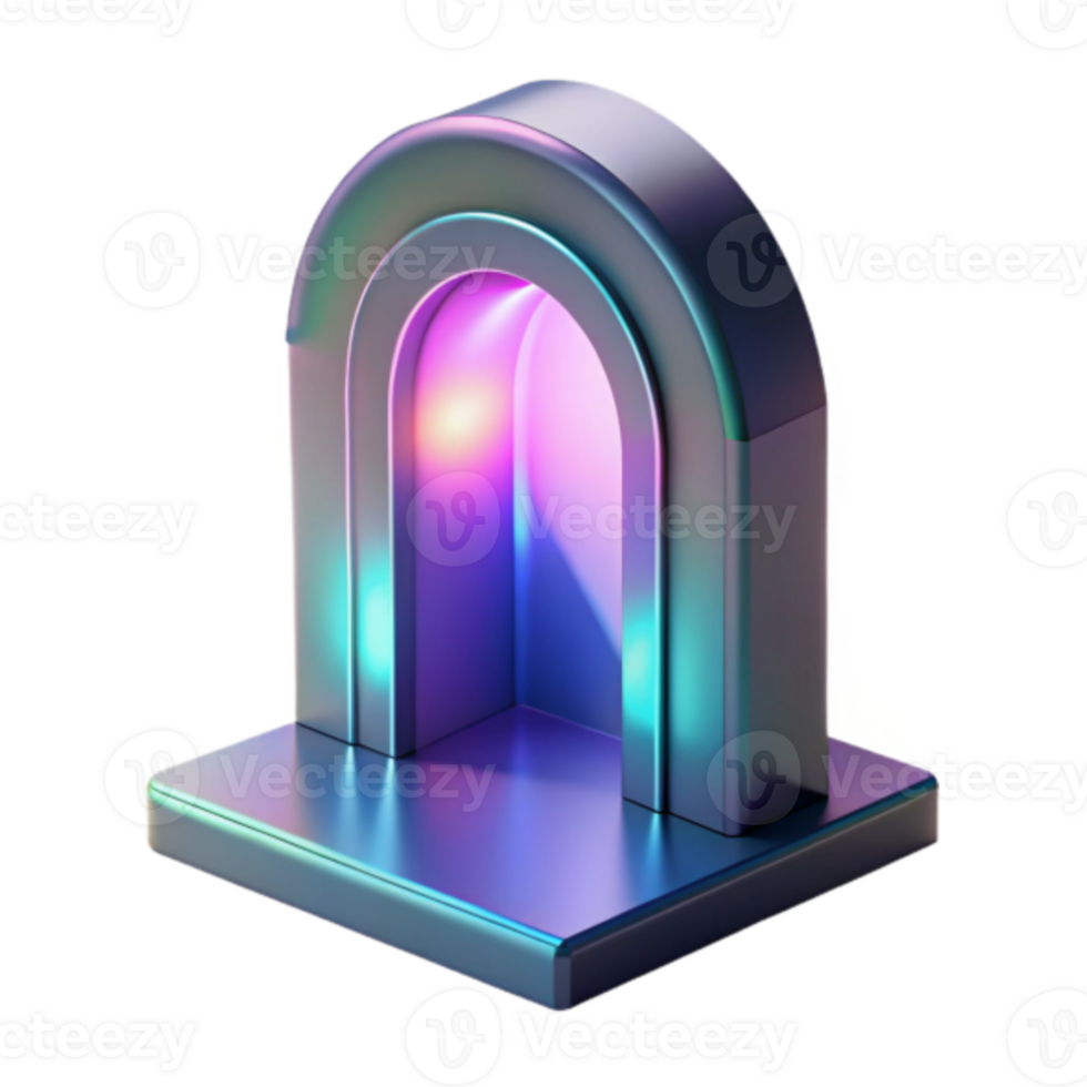 Render of a Colorful Archway A Futuristic Portal Illustration png