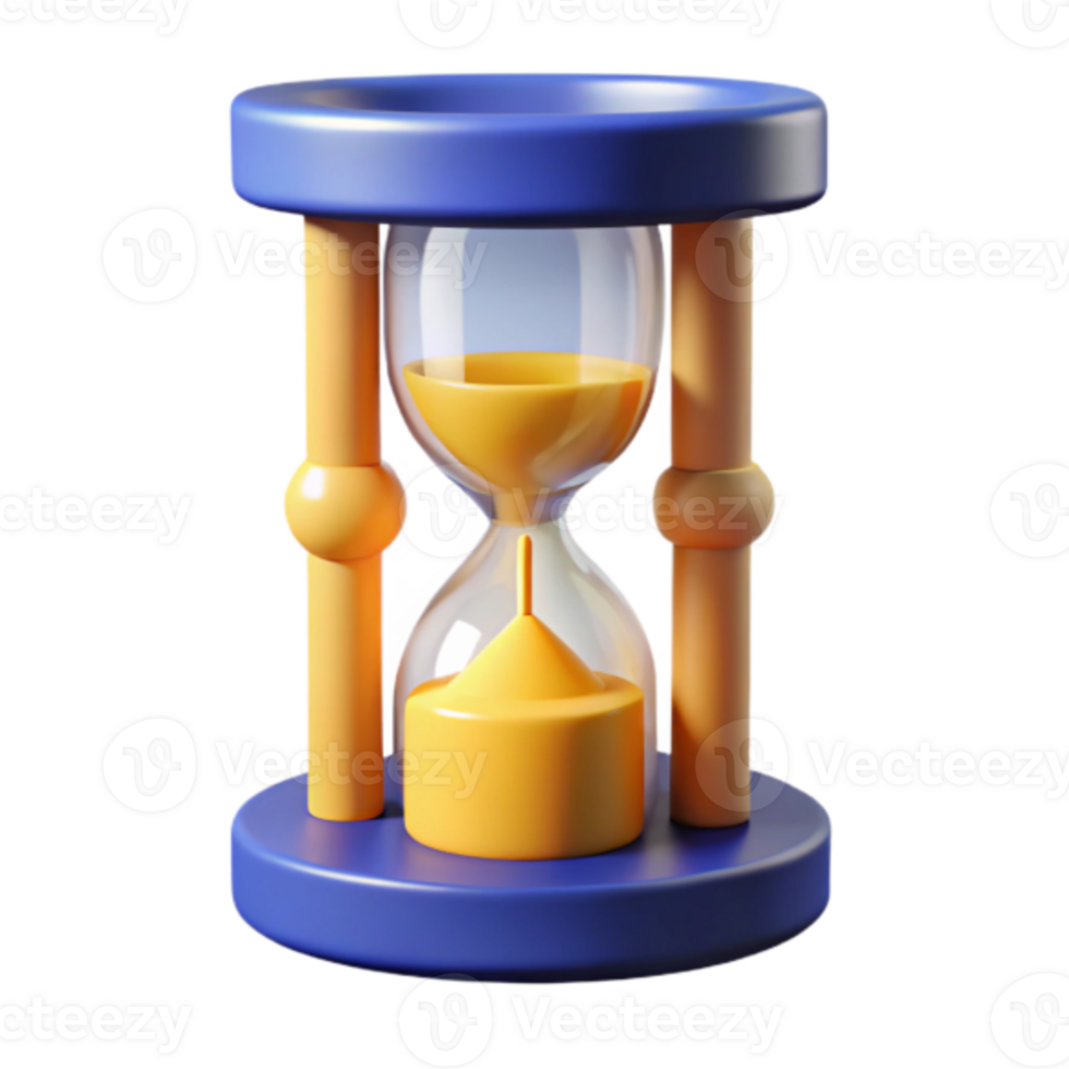 Illustration of an Hourglass Sand Timer, Time Management Concept png