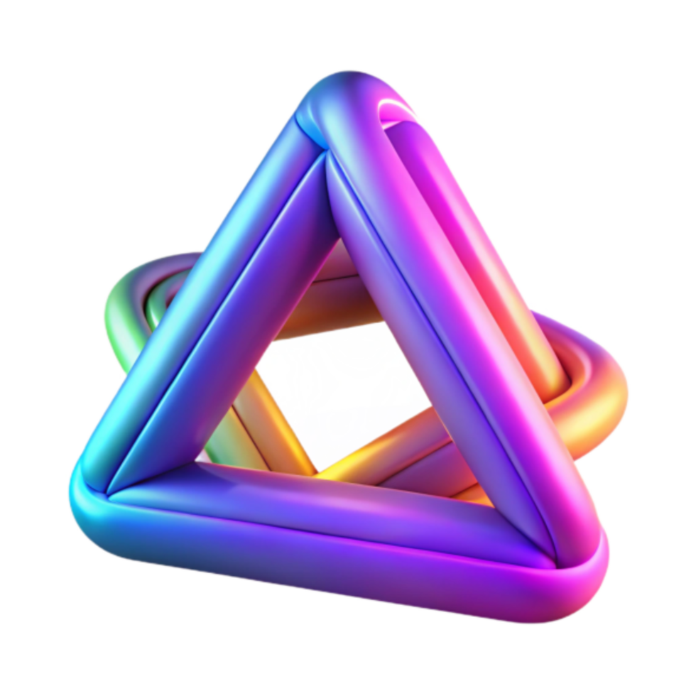 Interlocking Rainbow Triangles Render Abstract Background png