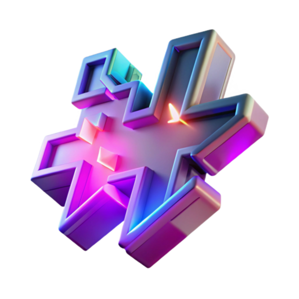 Neon Glowing Abstract Starburst Design png