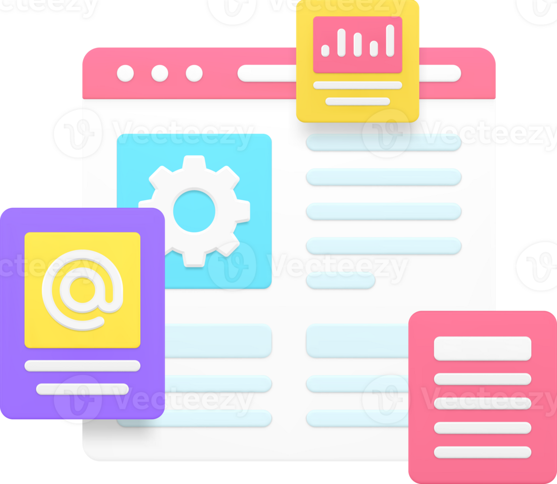 Business workflow analyzing statistic project research 3d icon illustration png
