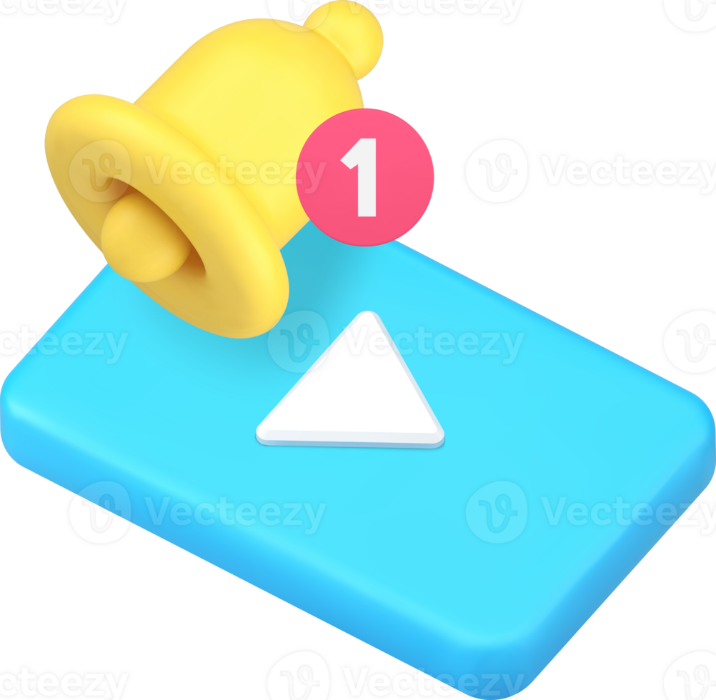 New multimedia content notification announcement 3d icon illustration png