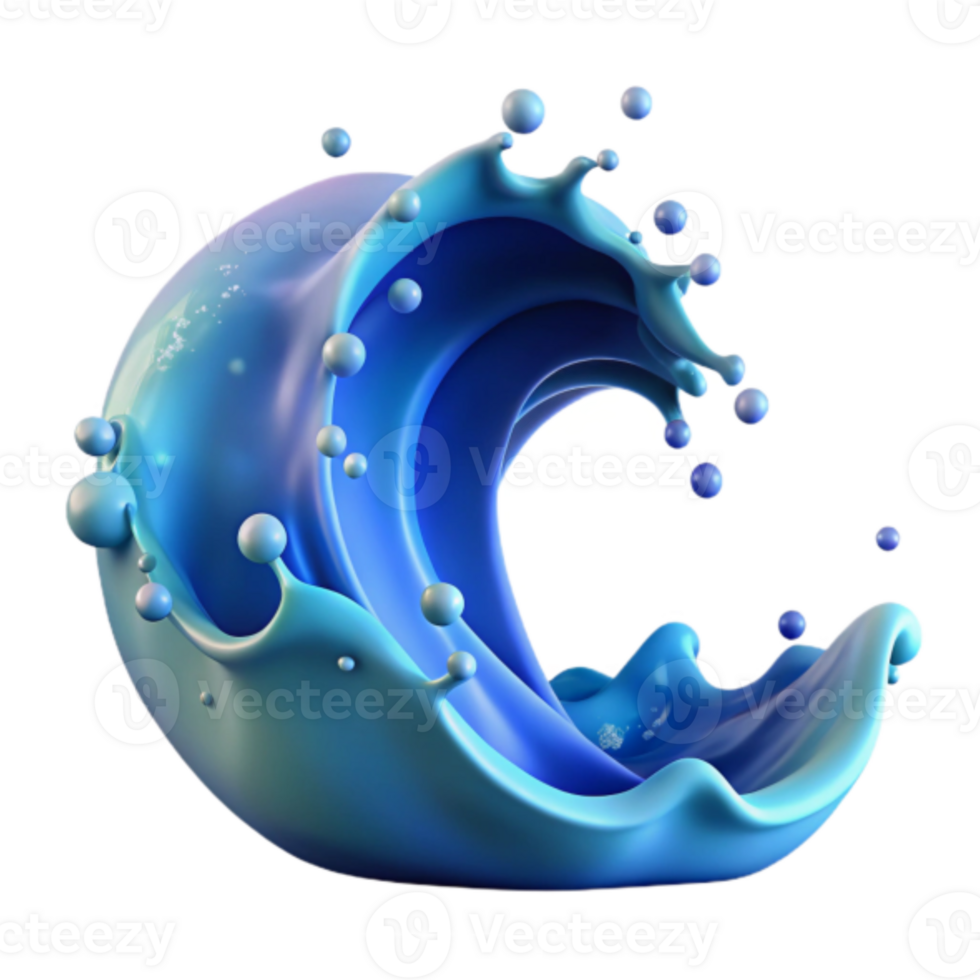Render of a Blue Liquid Wave Abstract Background Image png