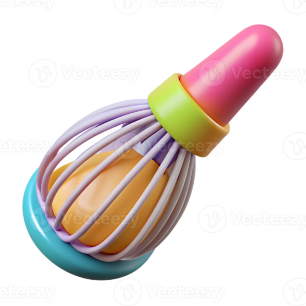 Whimsical Render of a Colorful Egg Whisk Illustration png