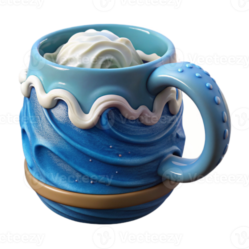 Whipped Cream Ocean Wave Mug Render png