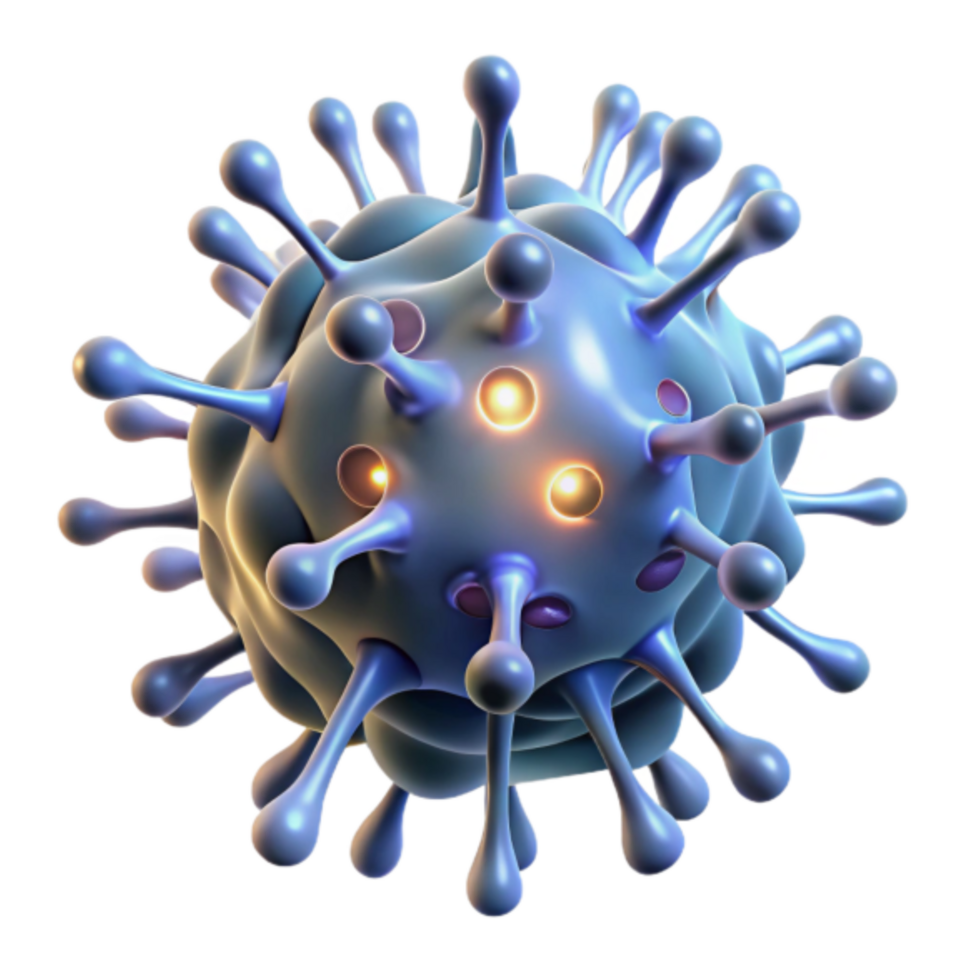 Illustration of a Virus Particle Microscopic View Cellular Structure png