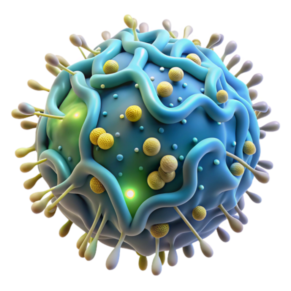 Illustration of a Virus Particle Detailed Microscopic View of Infectious Agent png