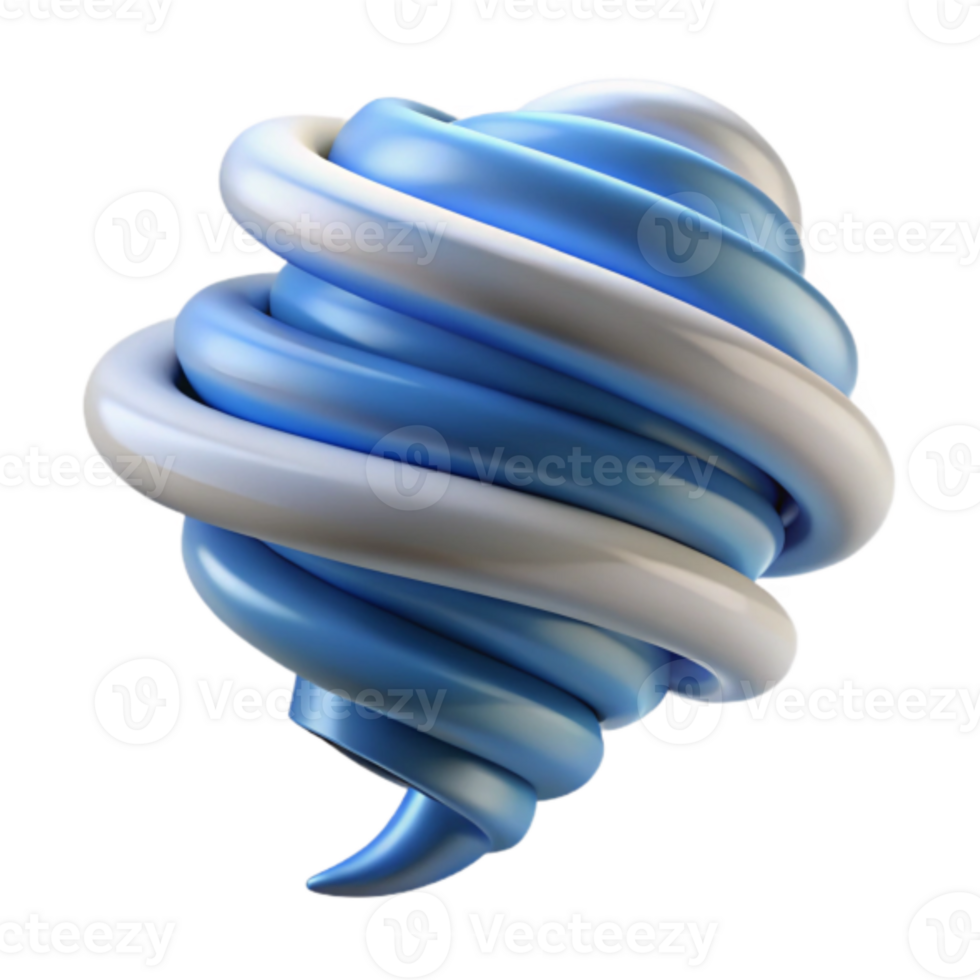 Abstract Render Blue and White Swirling Vortex Illustration png