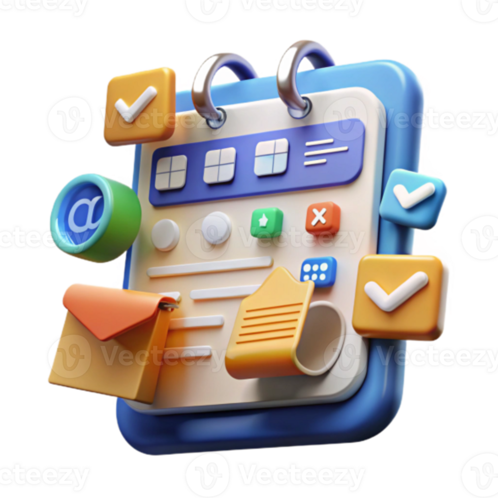 Render Colorful App Interface Calendar UI Design png
