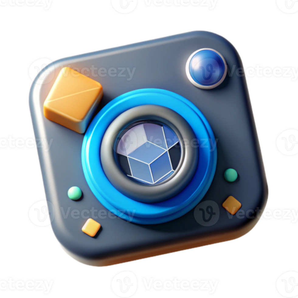 Abstract Render of a Stylized Camera App Icon png