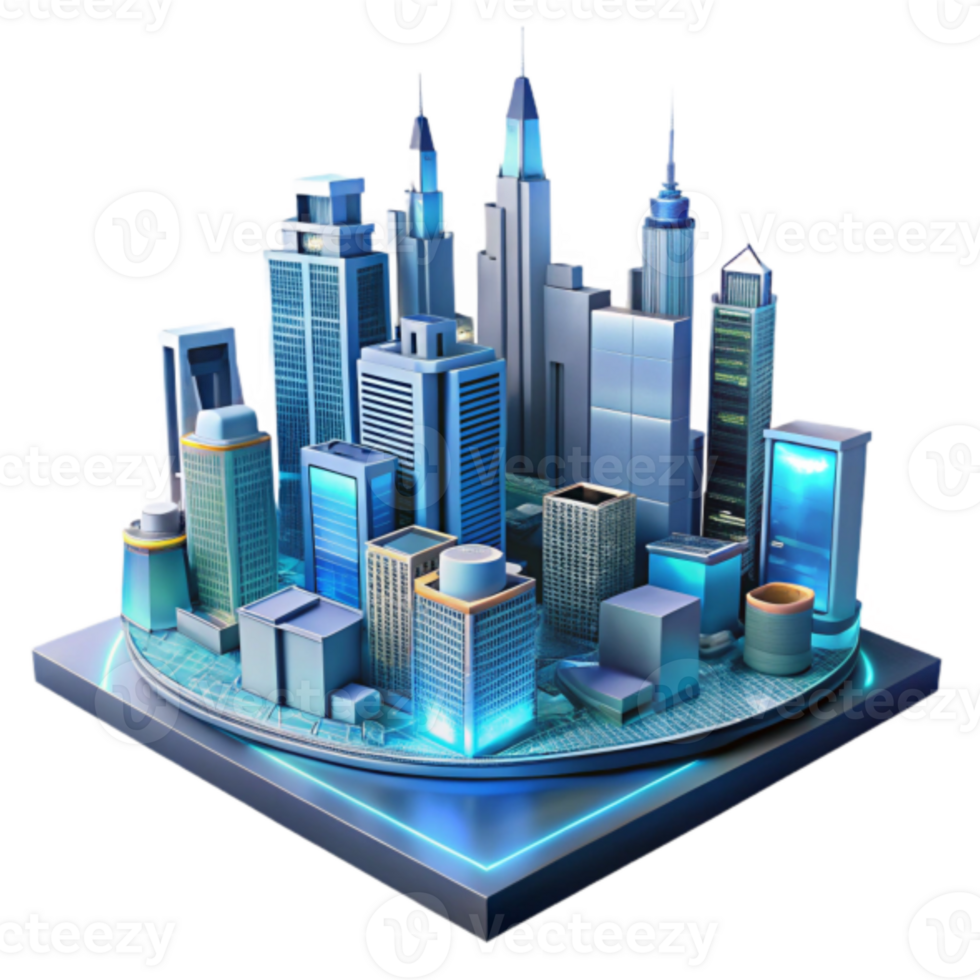 Cityscape Illustration Futuristic Urban Skyline Modern Architecture png