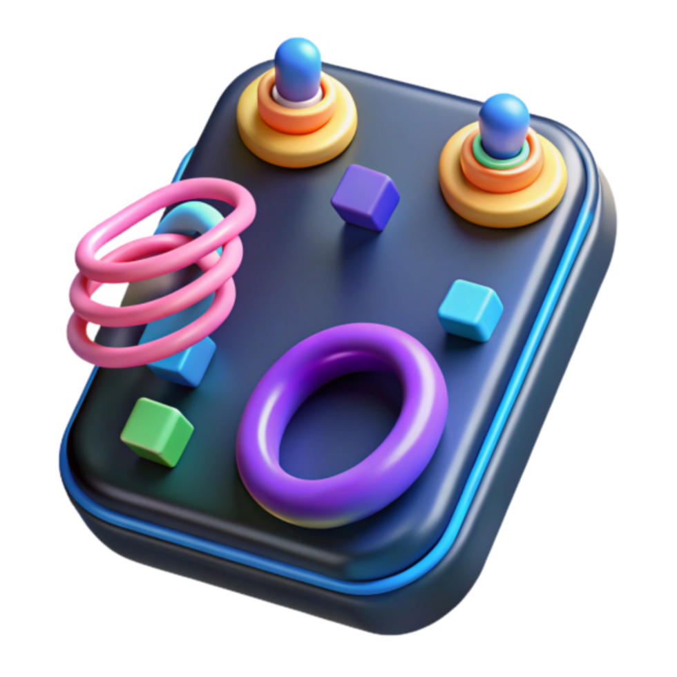 Vibrant Render of Abstract Colorful Game Controller png