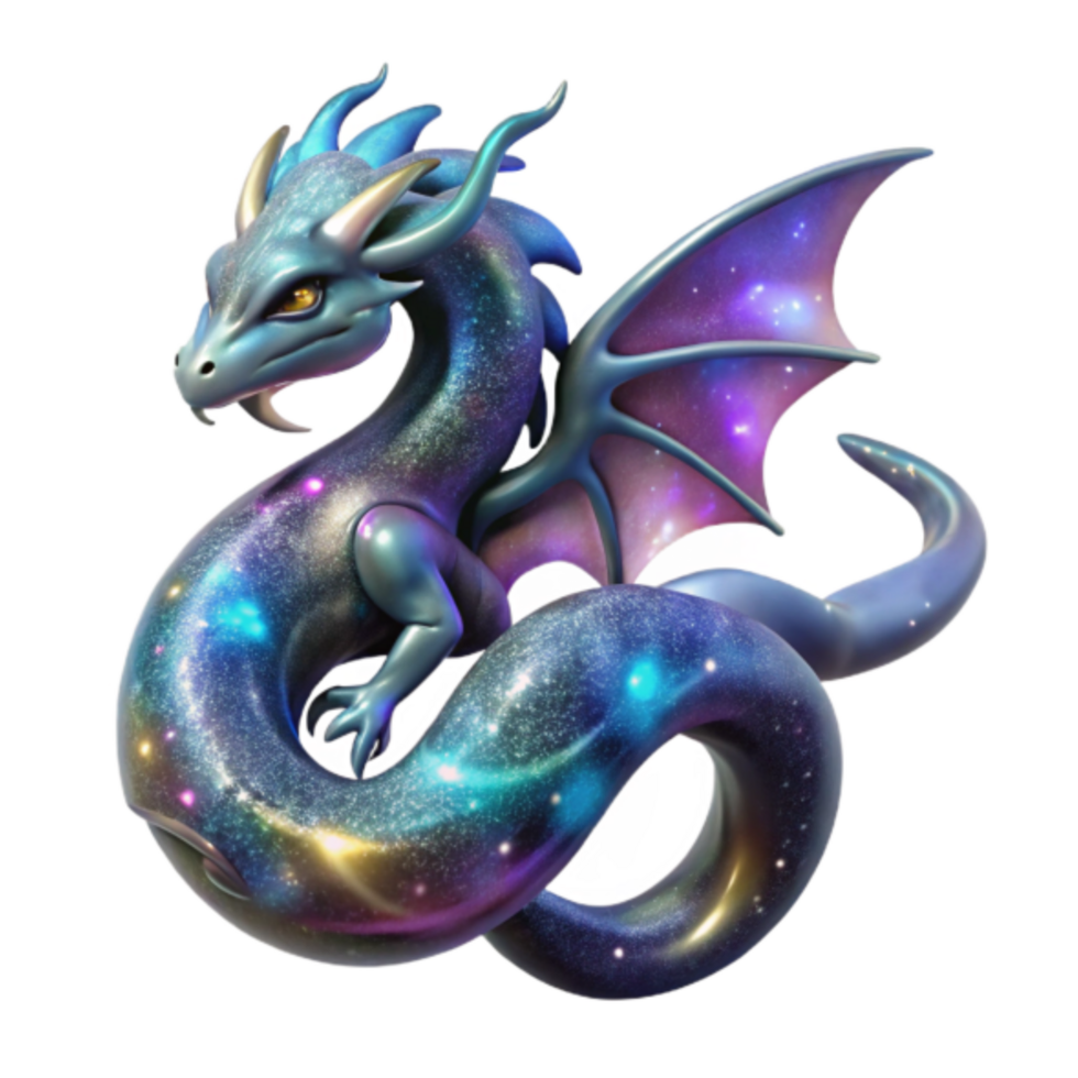 Cosmic Dragon Illustration Galaxy Dragon Fantasy Creature Render png