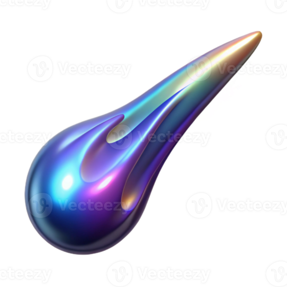 Iridescent Abstract Drop Design Element png