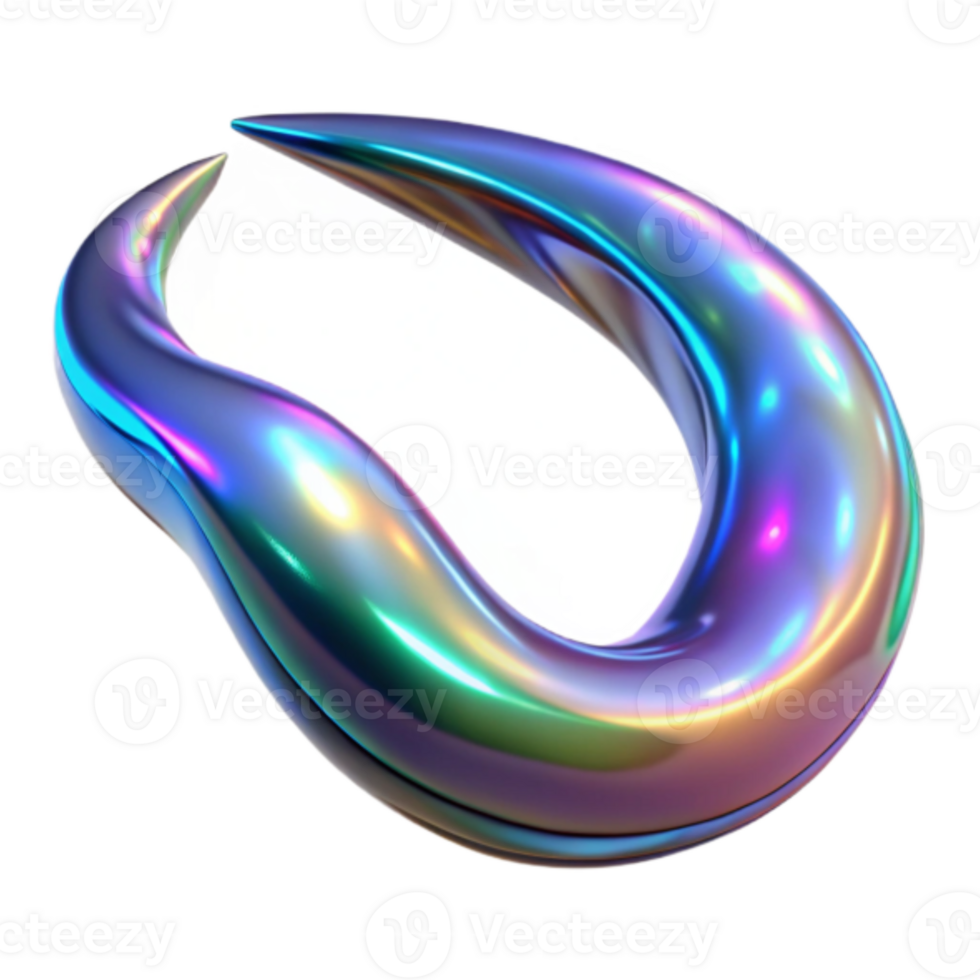 Iridescent Abstract Background Liquid Form Rendering png