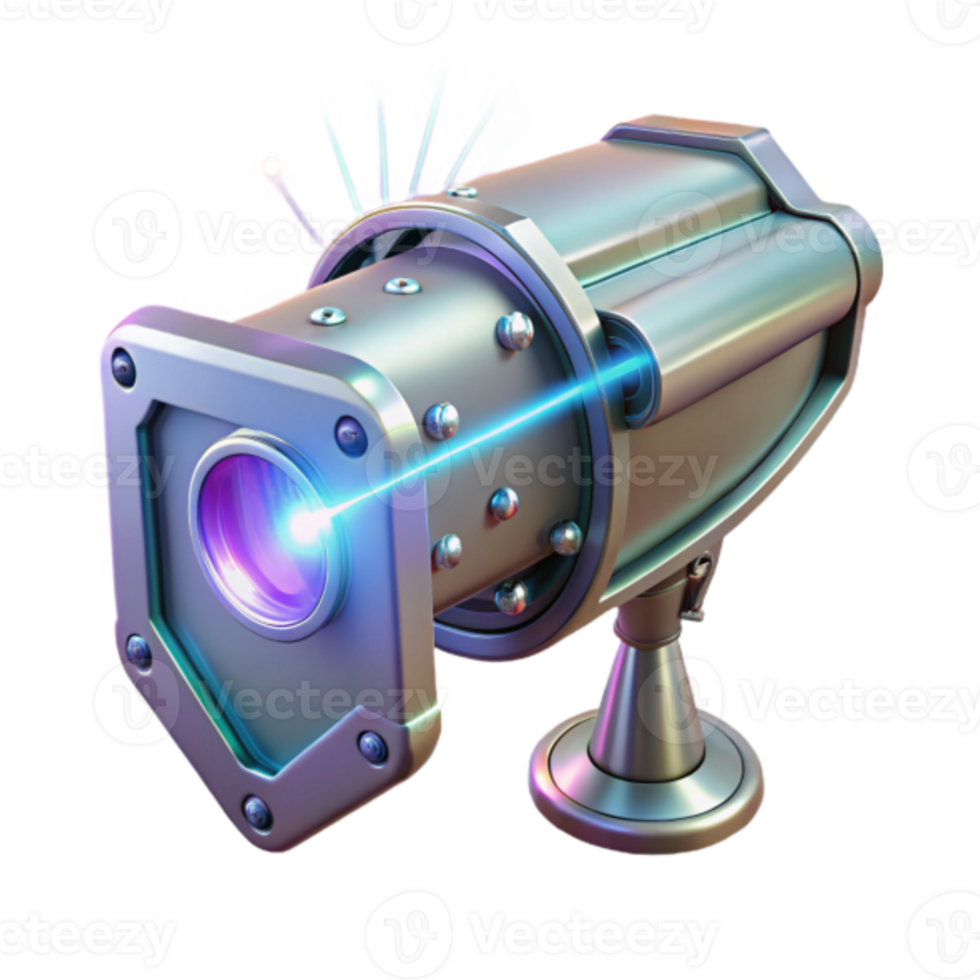 Futuristic Laser Security Camera Render png