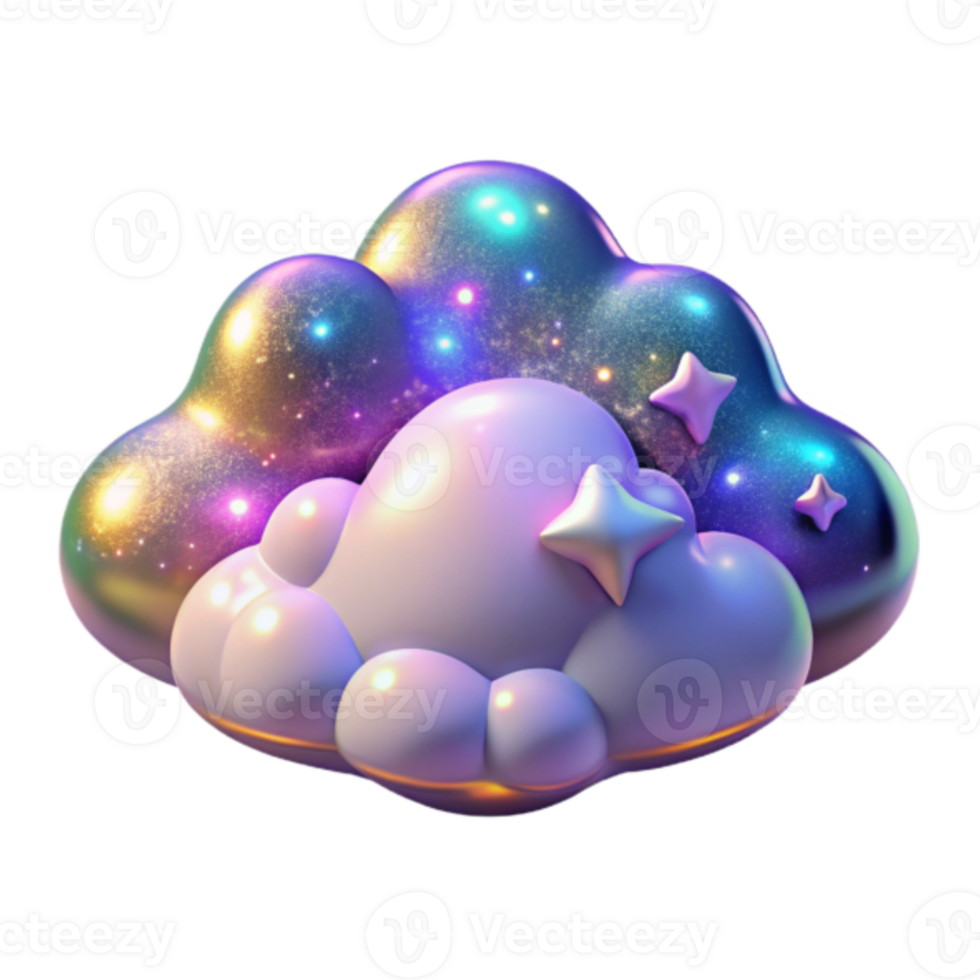 Render of a Sparkling Galaxy Cloud Illustration png