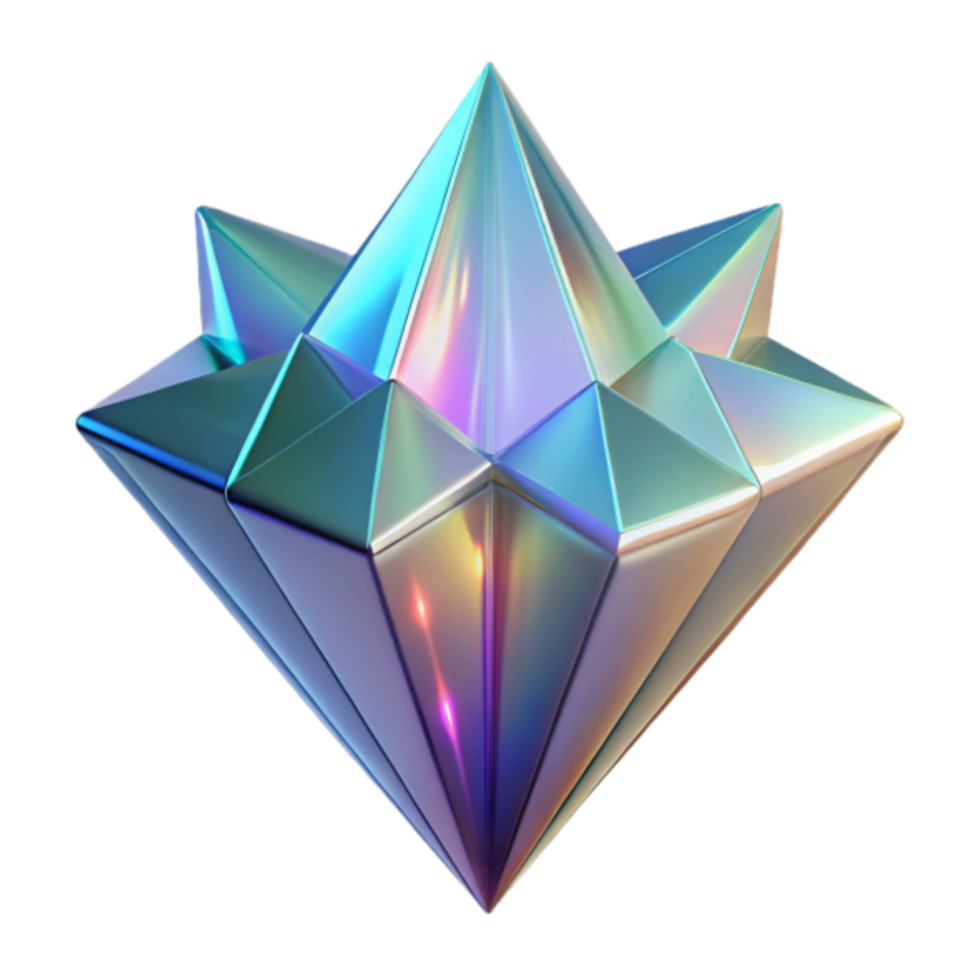 Iridescent Crystal Render Geometric Abstract Background png